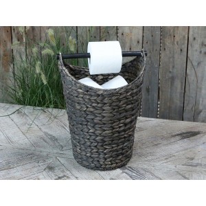 Basket style Toilet Roll Holder with Storage - Dark